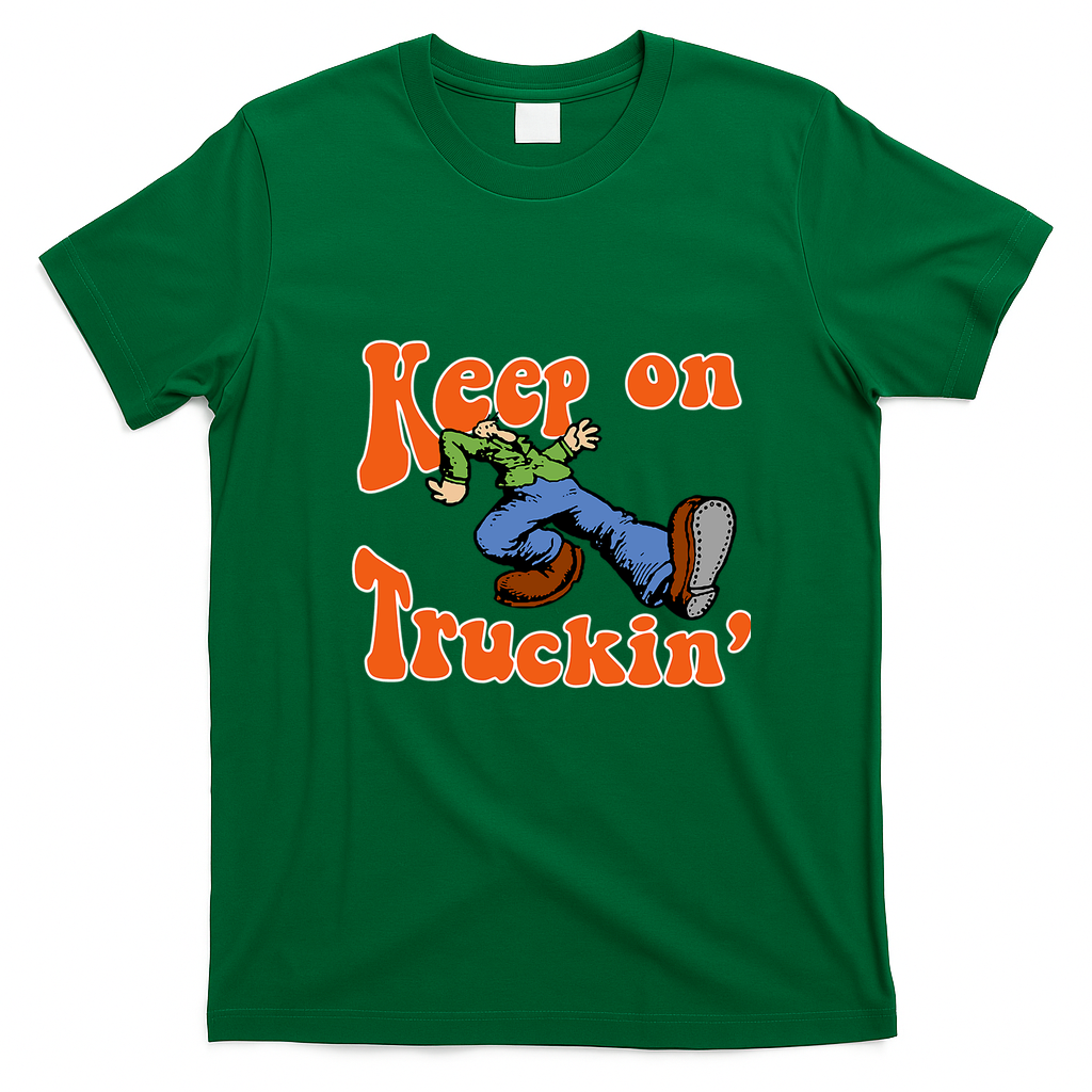 Keep On Truckin’ Retro Iron-On Tee - Irish Green