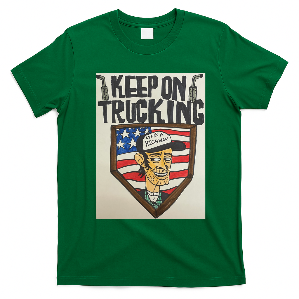 Keep On Trucking Classic Road Tee - Irish Green