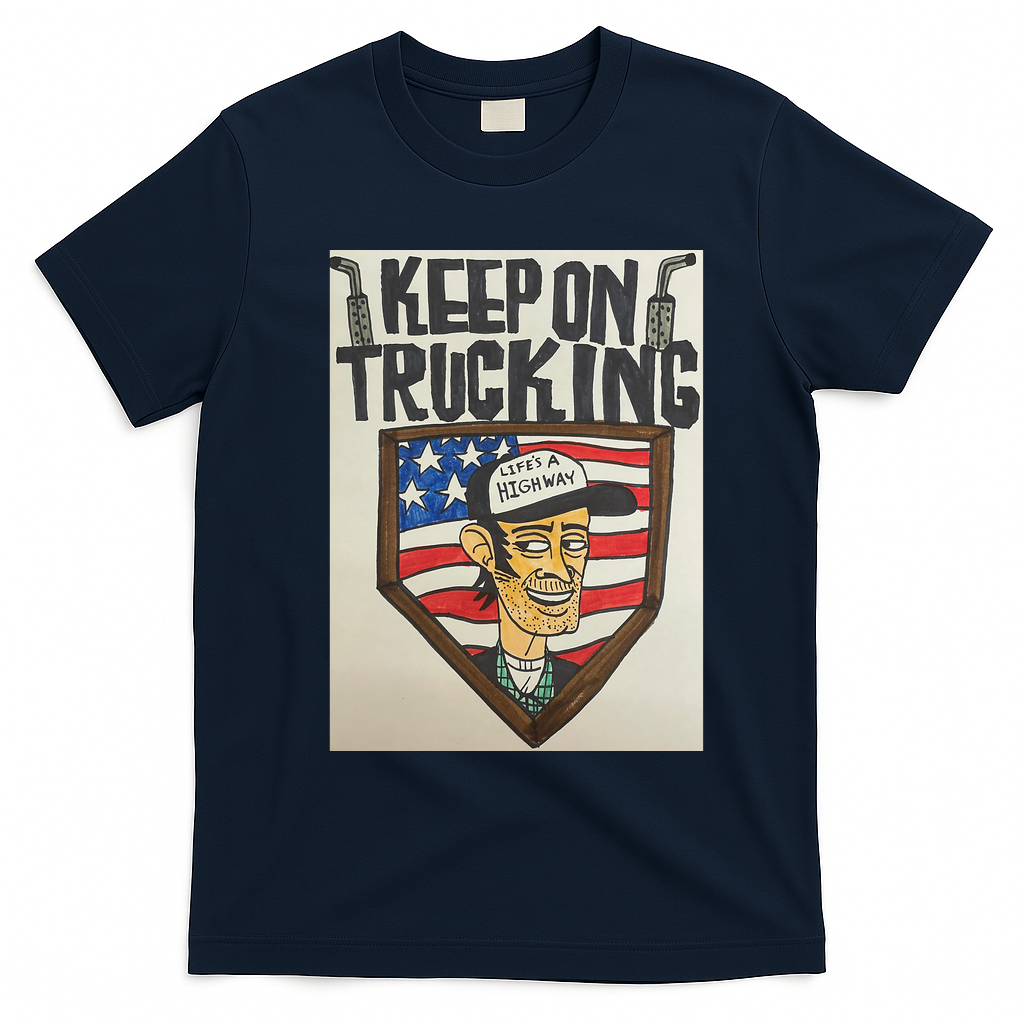 Keep On Trucking Classic Road Tee - Navy Blue