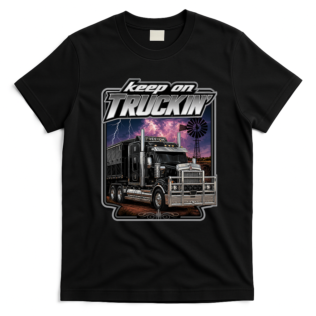 Keep On Truckin’ Vintage Road Tee - Black