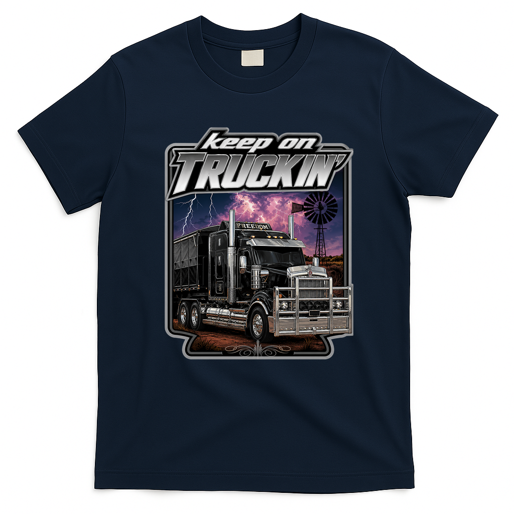 Keep On Truckin’ Vintage Road Tee - Navy Blue