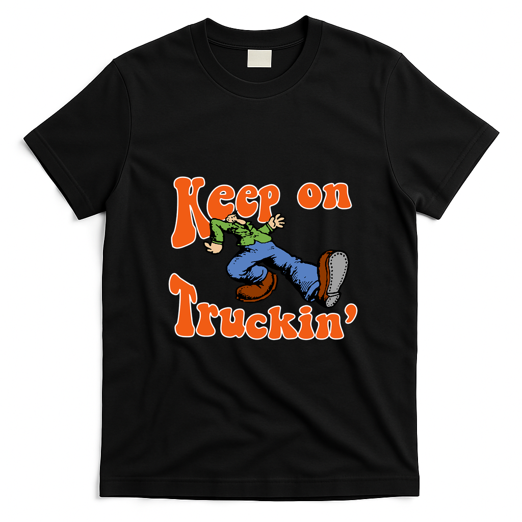 Keep On Truckin’ Iron-On Style T-Shirt - Black