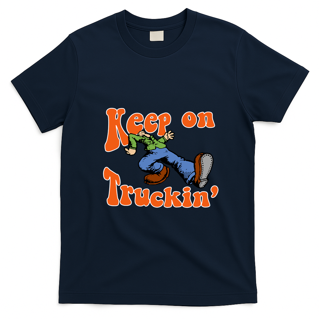 Keep On Truckin’ Iron-On Style T-Shirt - Navy Blue