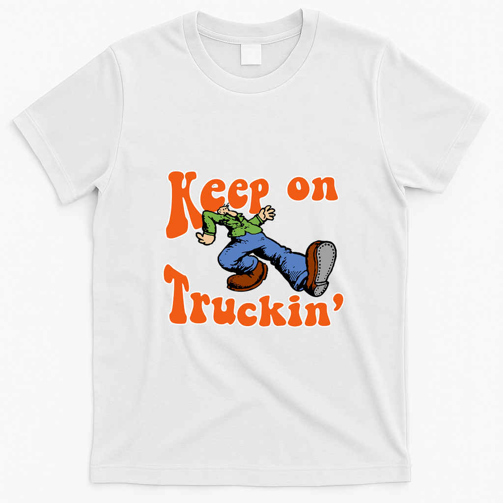 Keep On Truckin’ Iron-On Style T-Shirt - White