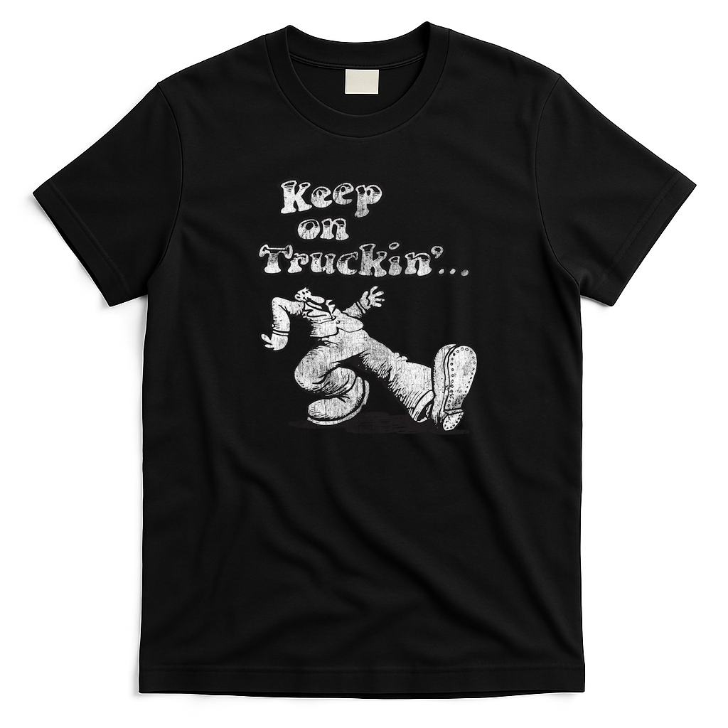 Keep On Truckin’ Vintage Trucker T-Shirt - Black