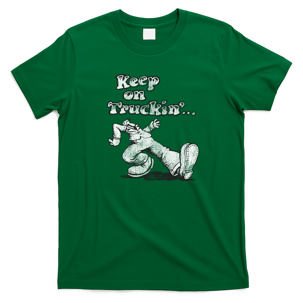 Keep On Truckin’ Vintage Trucker T-Shirt - Irish Green