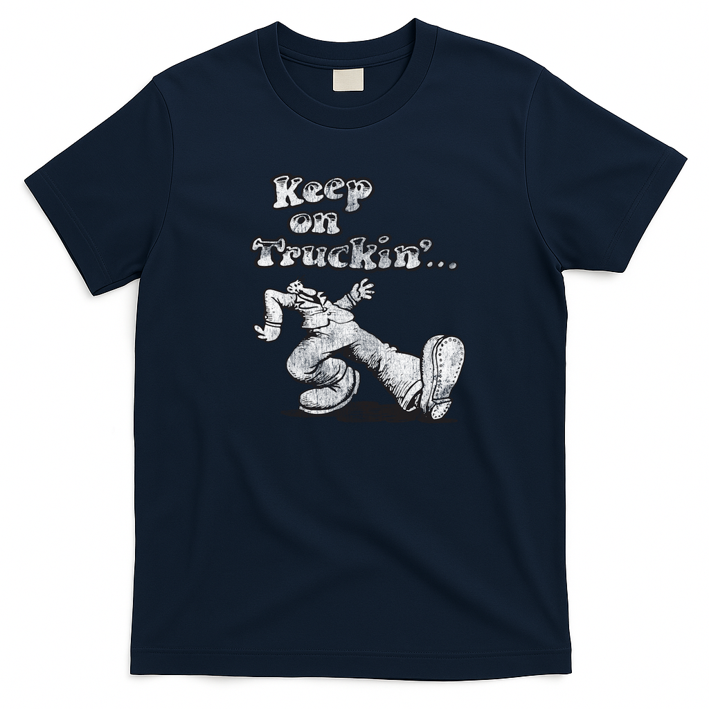 Keep On Truckin’ Vintage Trucker T-Shirt - Navy Blue