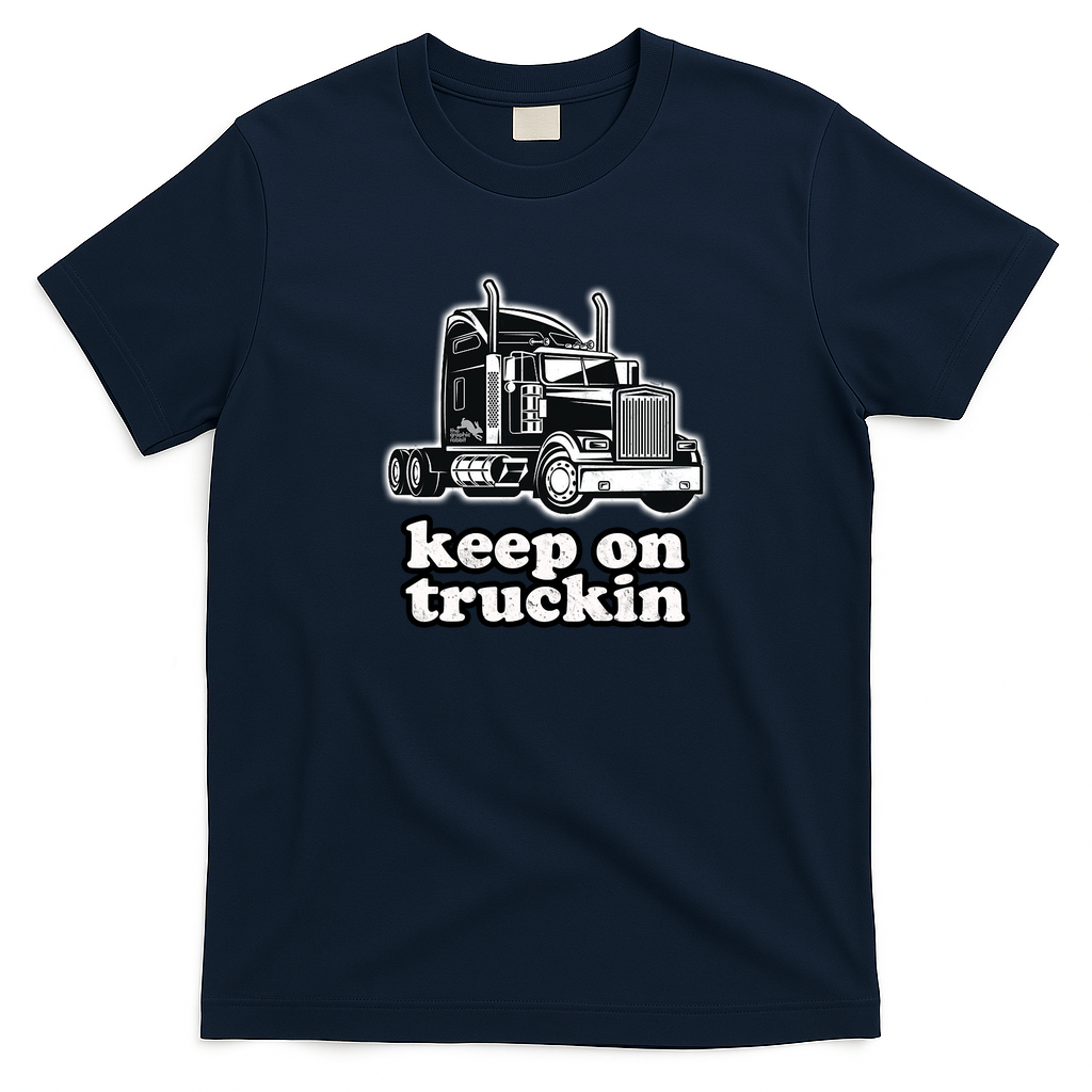 Keep It Truckin’ Retro T-Shirt - Navy Blue