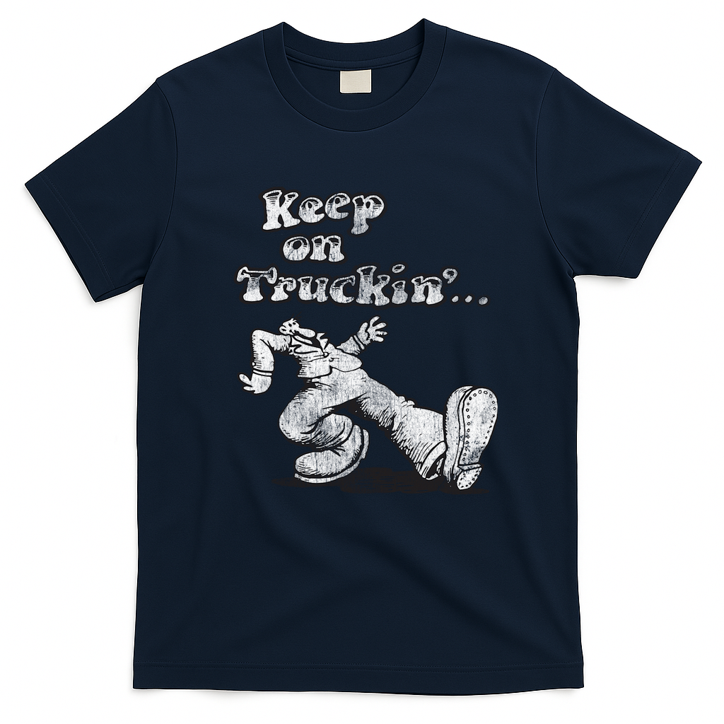 Keep On Truckin’ Classic Graphic Tee - Navy Blue