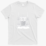 Kenworth W900 Grill View Worn Look Graphic T-Shirt - White