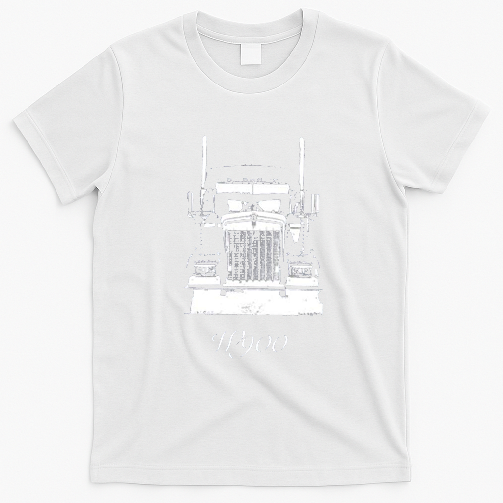 Kenworth W900 Grill View Worn Look Graphic T-Shirt - White