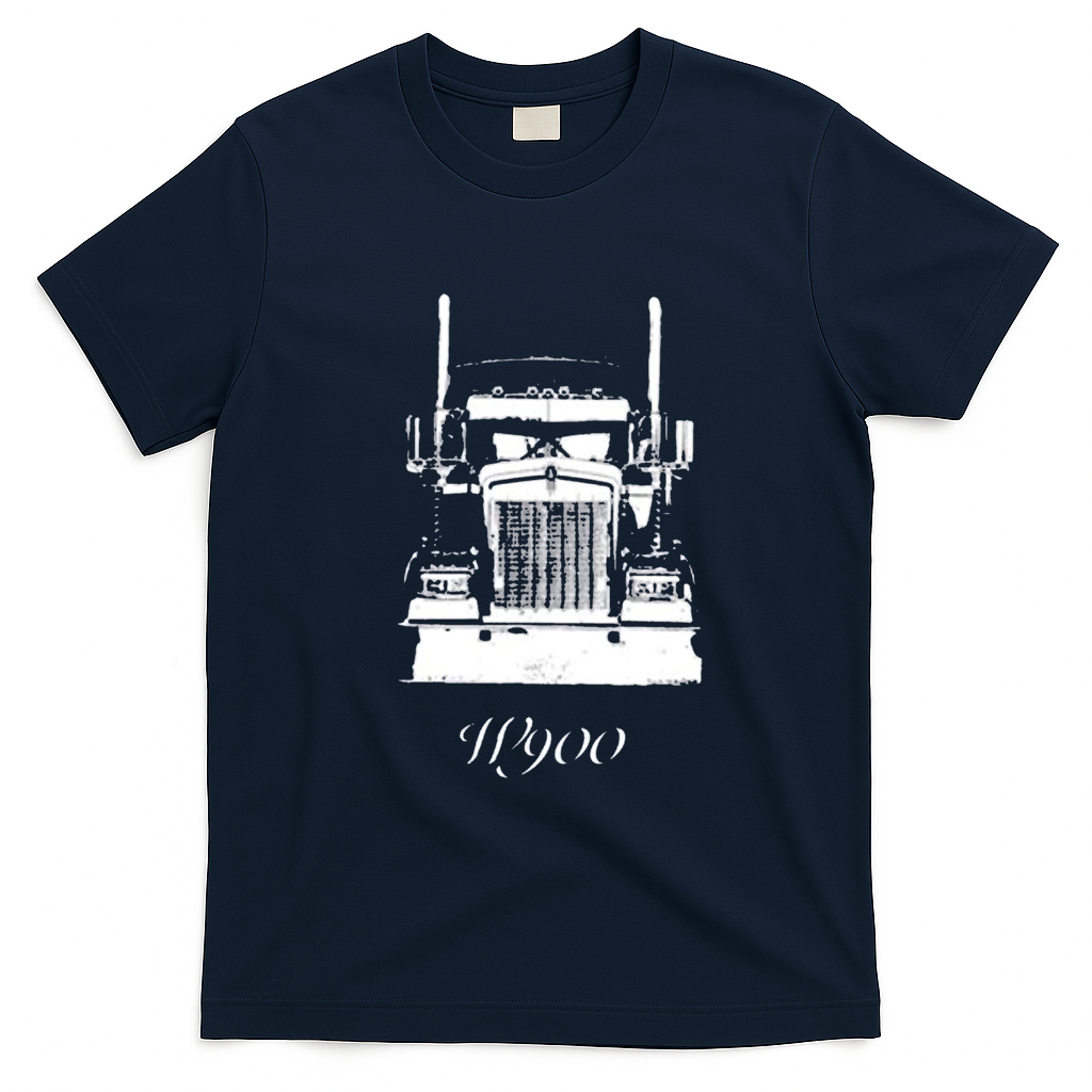 Kenworth W900 Grill Distressed T-Shirt - Navy Blue