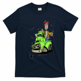 Lime Green Truck Graphic T-Shirt - Navy Blue