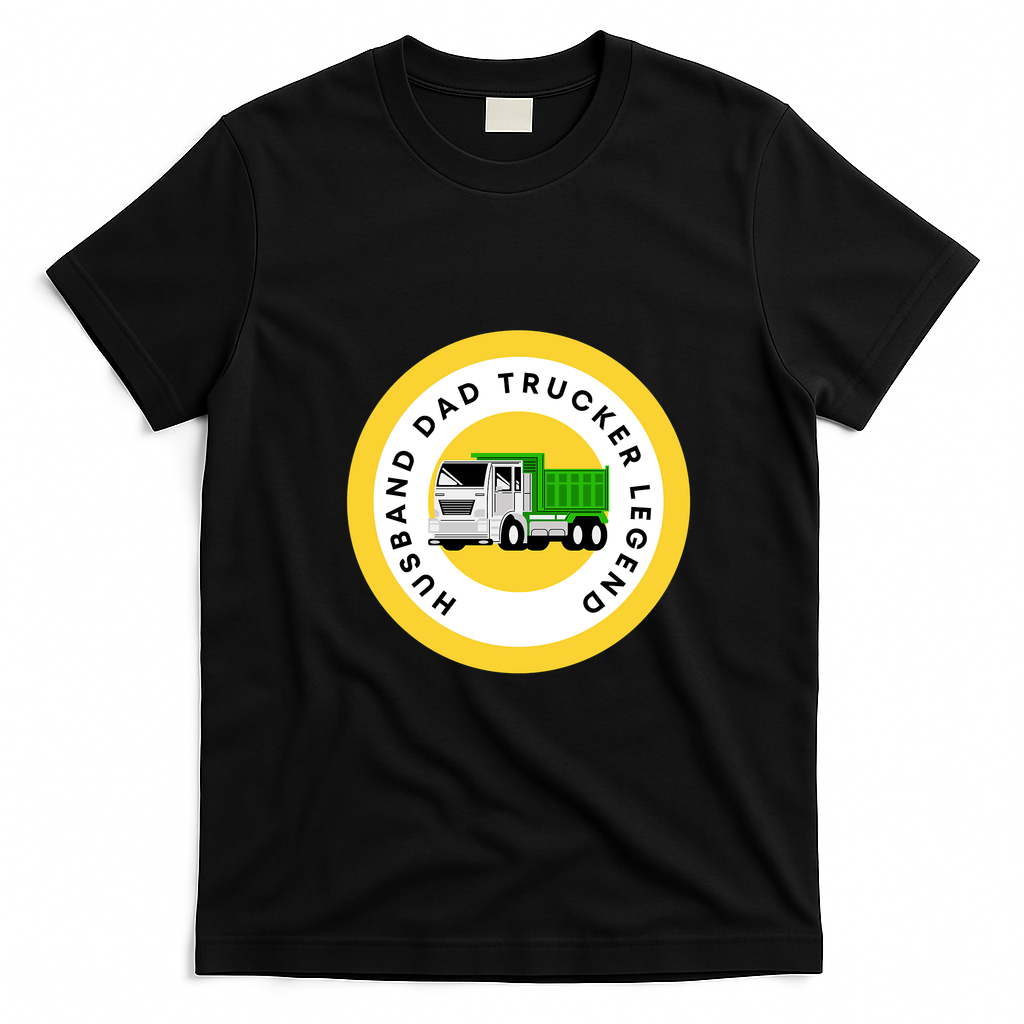 The Legend of the Trucker Husband and Father Graphic T-Shirt - Black