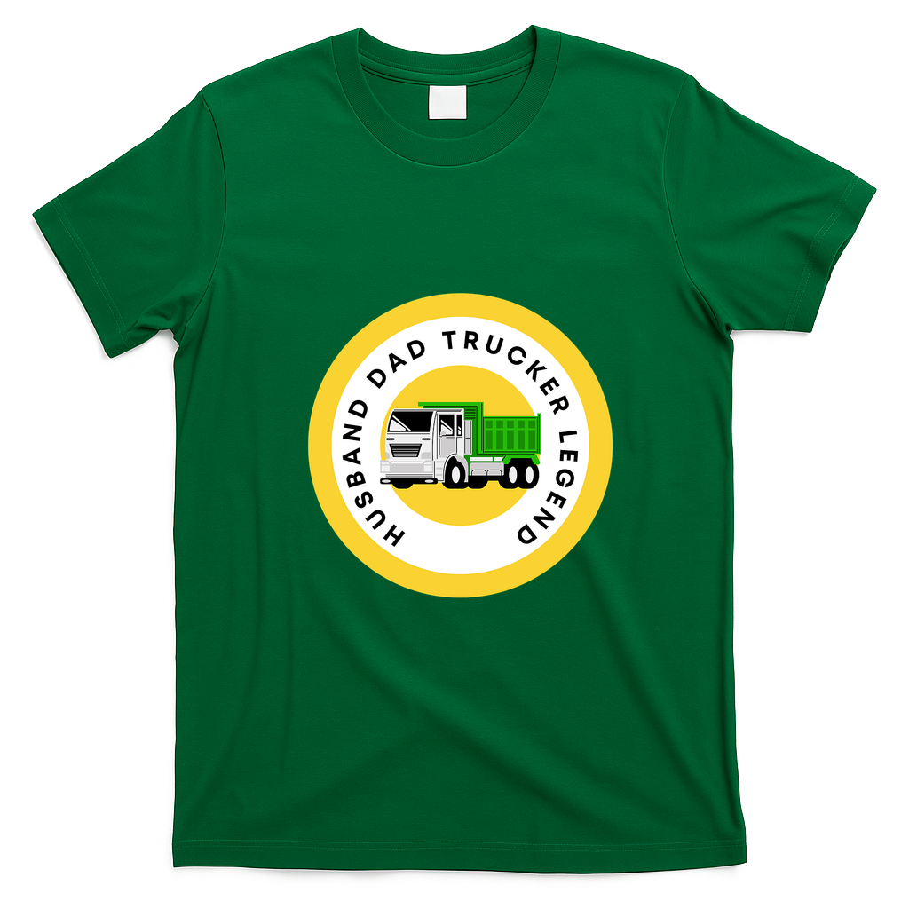 The Legend of the Trucker Husband and Father Graphic T-Shirt - Irish Green