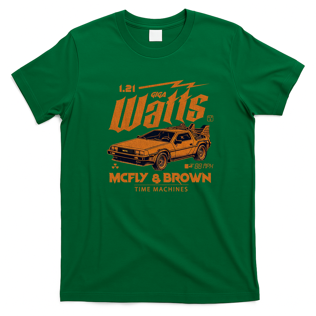McFly & Brown Time Machines T-Shirt - Irish Green