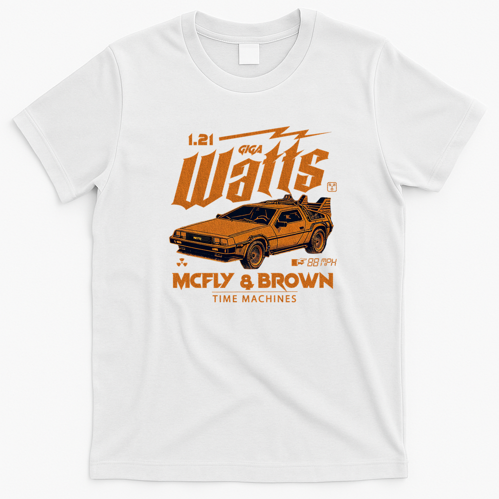 McFly & Brown Time Machines T-Shirt - White
