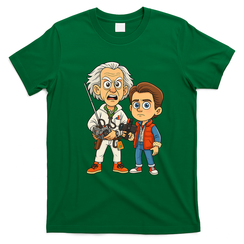 Doc Brown & Marty McFly Movie Legends Tee - Irish Green