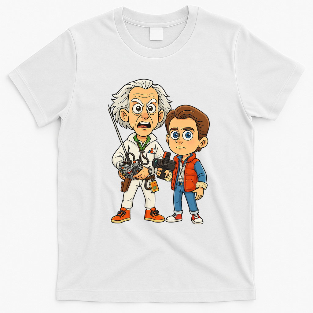 Doc Brown & Marty McFly Movie Legends Tee - White