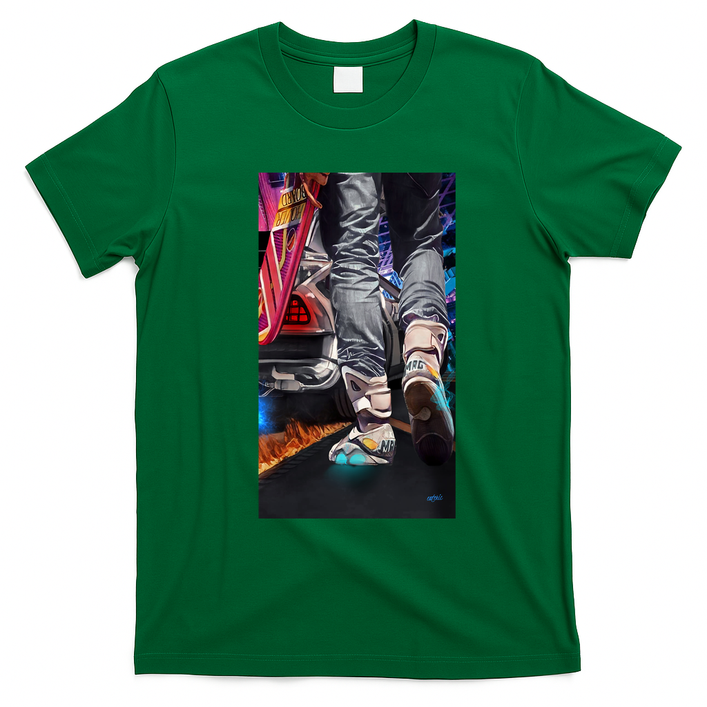 Marty McFly Retro Graphic Tee - Irish Green
