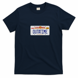 OUTATIME License Plate Retro T-Shirt - Navy Blue