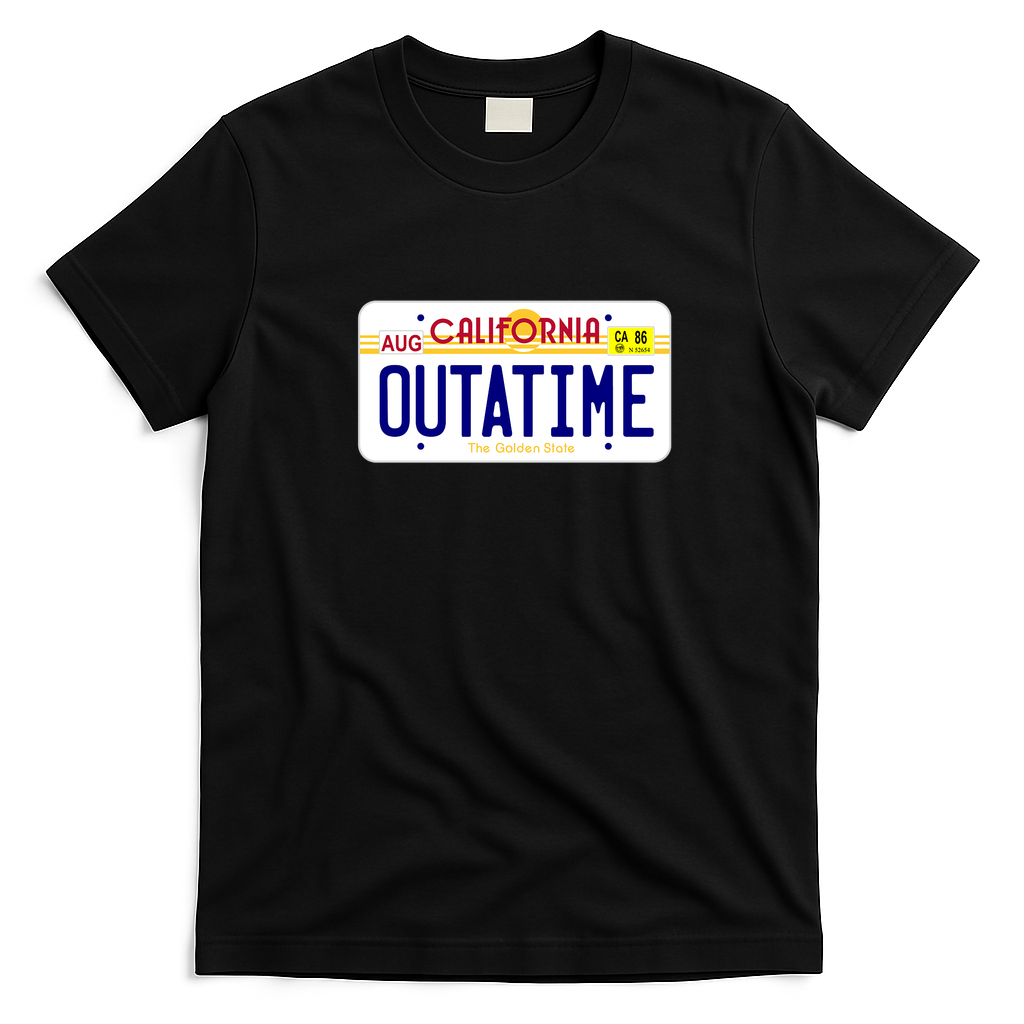 OUTATIME License Plate Graphic T-Shirt - Black