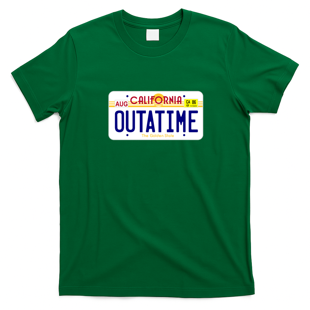 OUTATIME License Plate Graphic T-Shirt - Irish Green