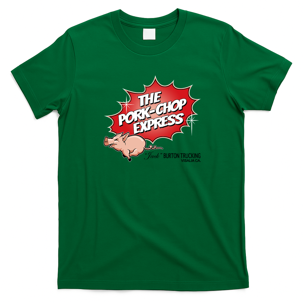 The Pork Chop Express Retro Graphic Tee - Irish Green