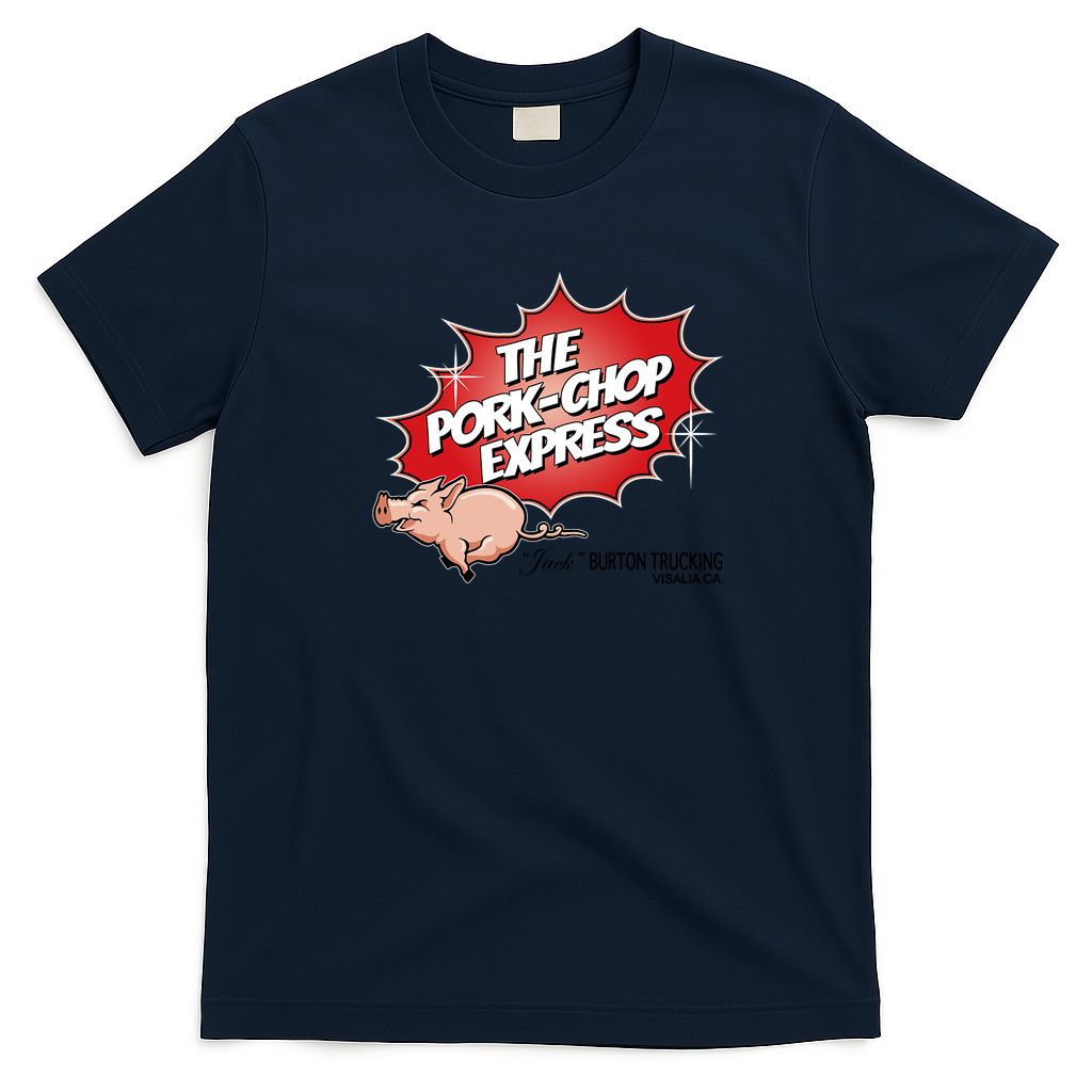 The Pork Chop Express Retro Graphic Tee - Navy Blue