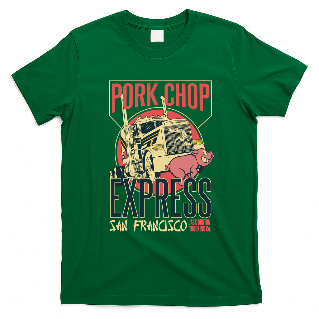 Pork Chop Express Jack Burton Retro Tee - Irish Green