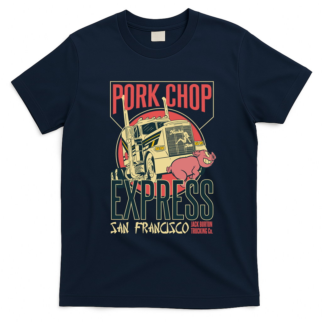 Pork Chop Express Jack Burton Retro Tee - Navy Blue