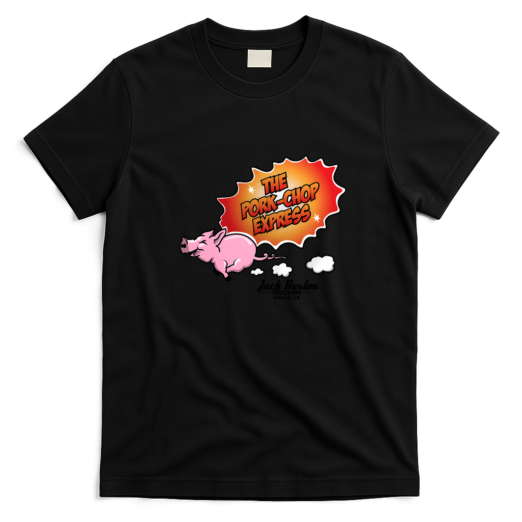 The Pork Chop Express Visalia Trucking Tee - Black