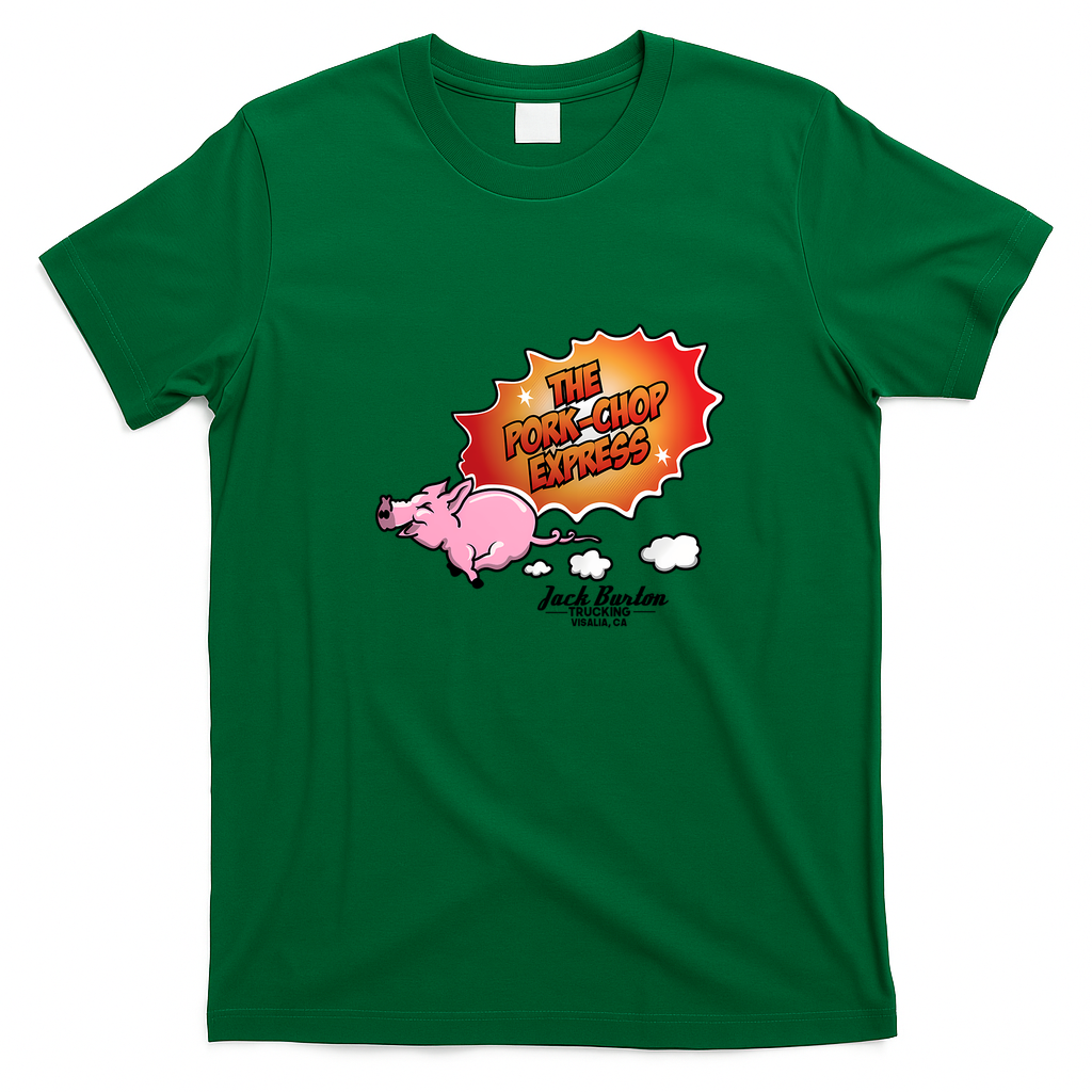 The Pork Chop Express Visalia Trucking Tee - Irish Green