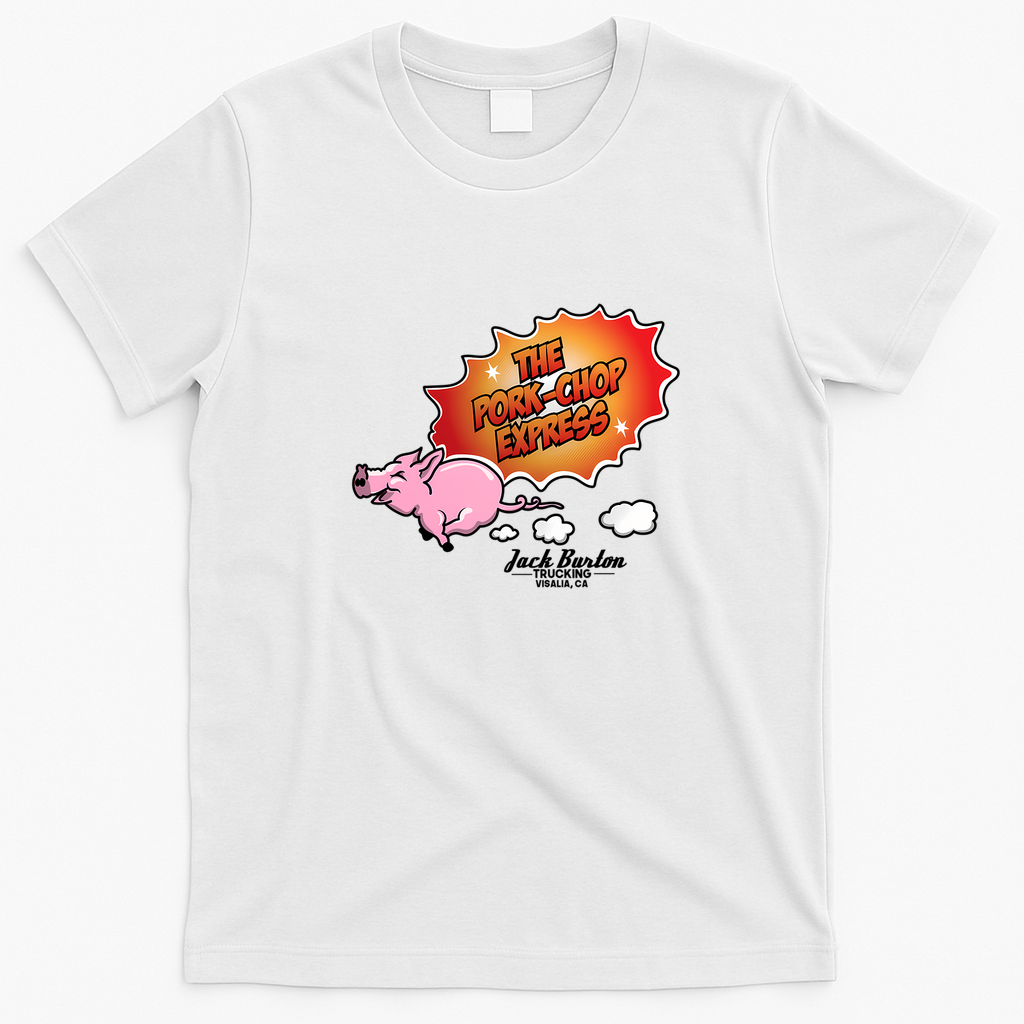 The Pork Chop Express Visalia Trucking Tee - White