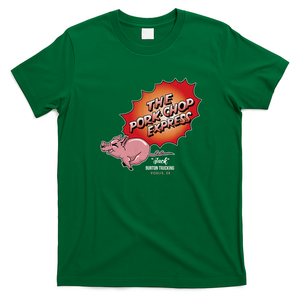 The Pork Chop Express Distressed Tee - Irish Green
