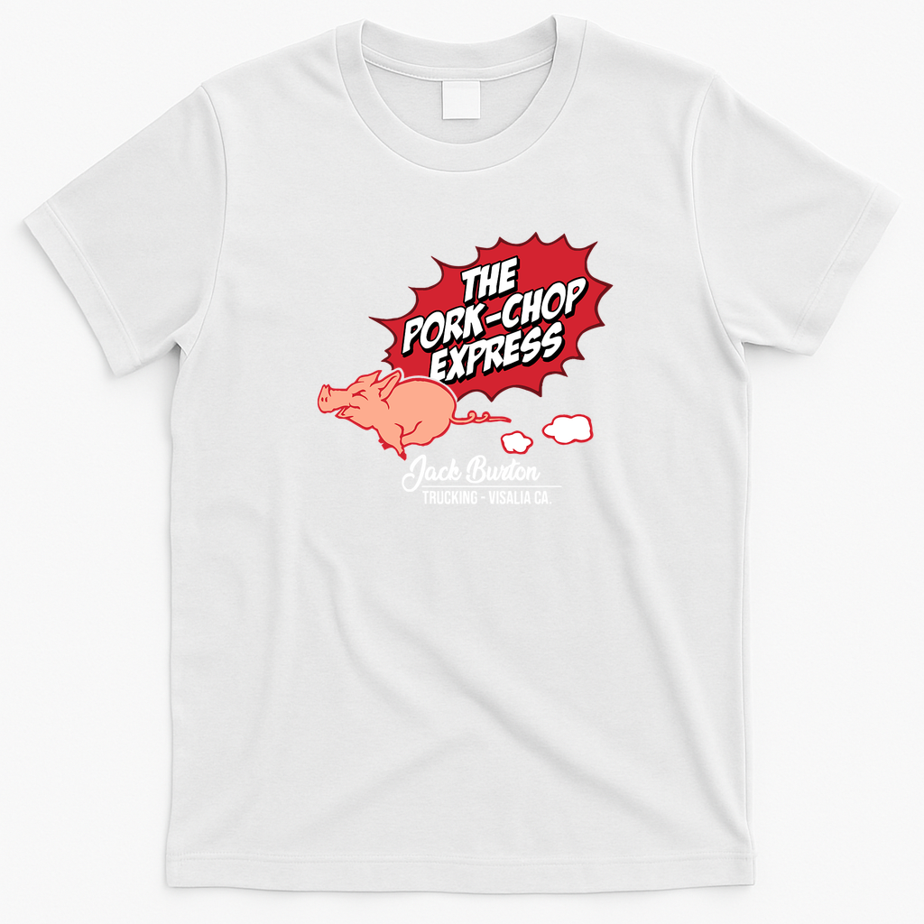Pork Chop Express Black Logo T-Shirt - White