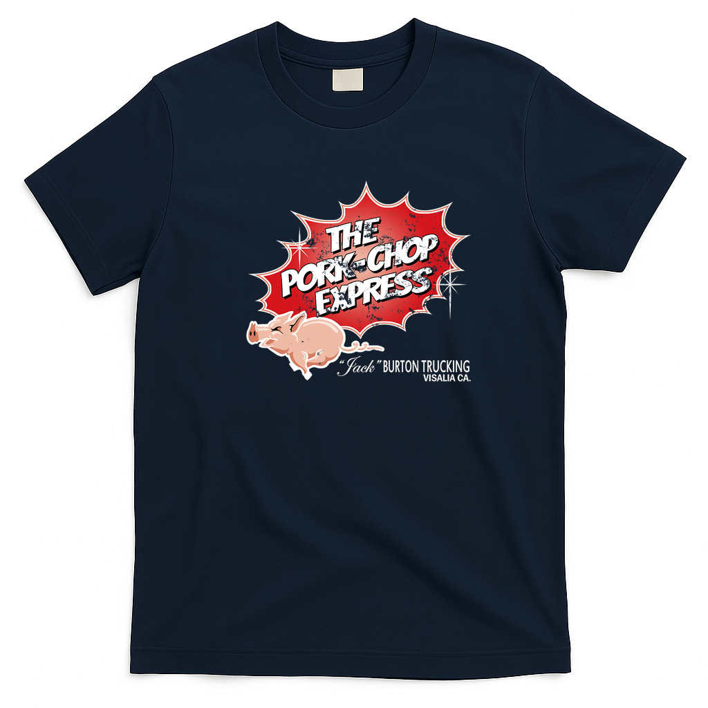 The Pork Chop Express Retro Logo Shirt - Navy Blue