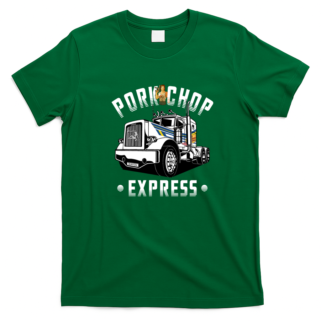 Pork Chop Express Retro Logo Tee - Irish Green