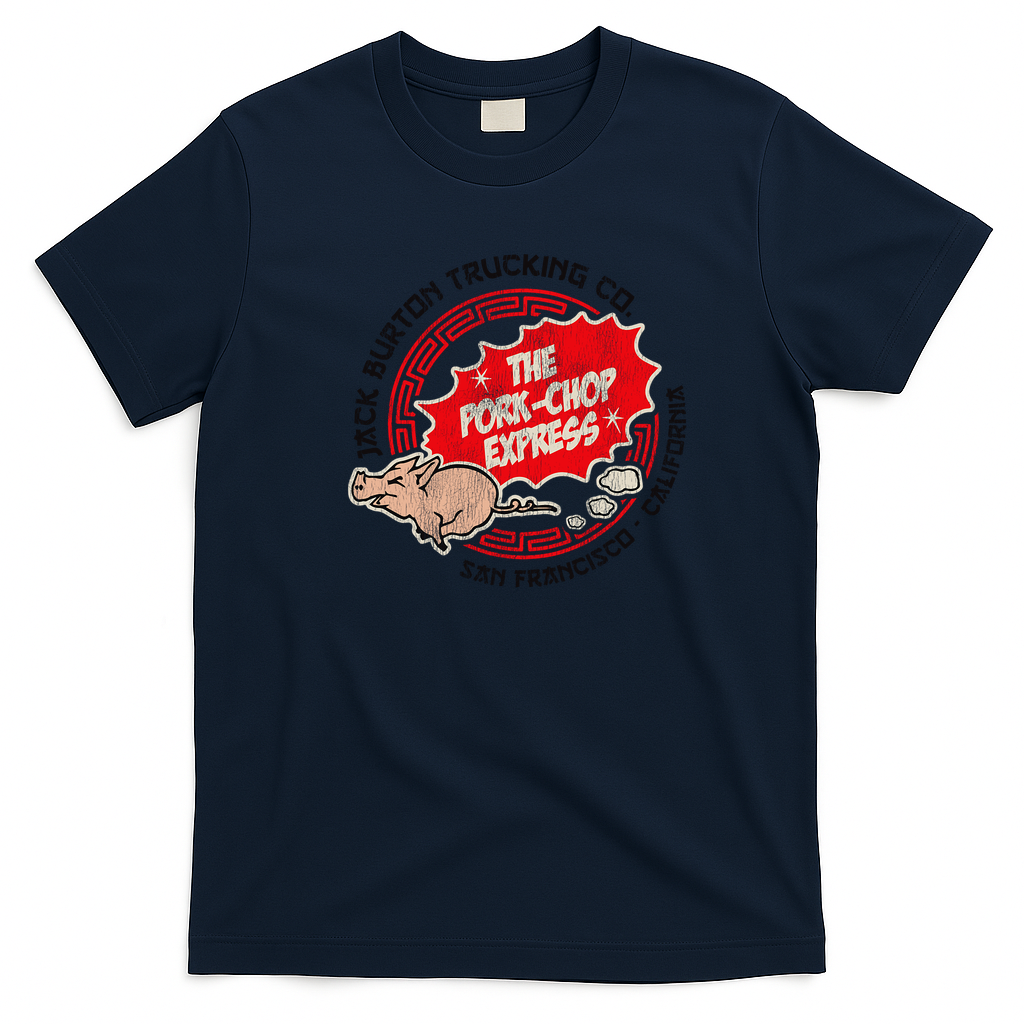 Pork Chop Express San Francisco Distressed Tee - Navy Blue