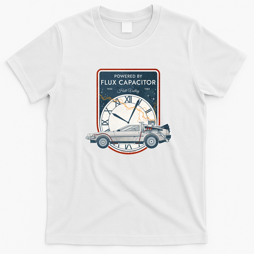 Flux Capacitor Hill Valley Commemorative Tee - White