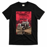 Red Peterbilt Truck Graphic T-Shirt - Black