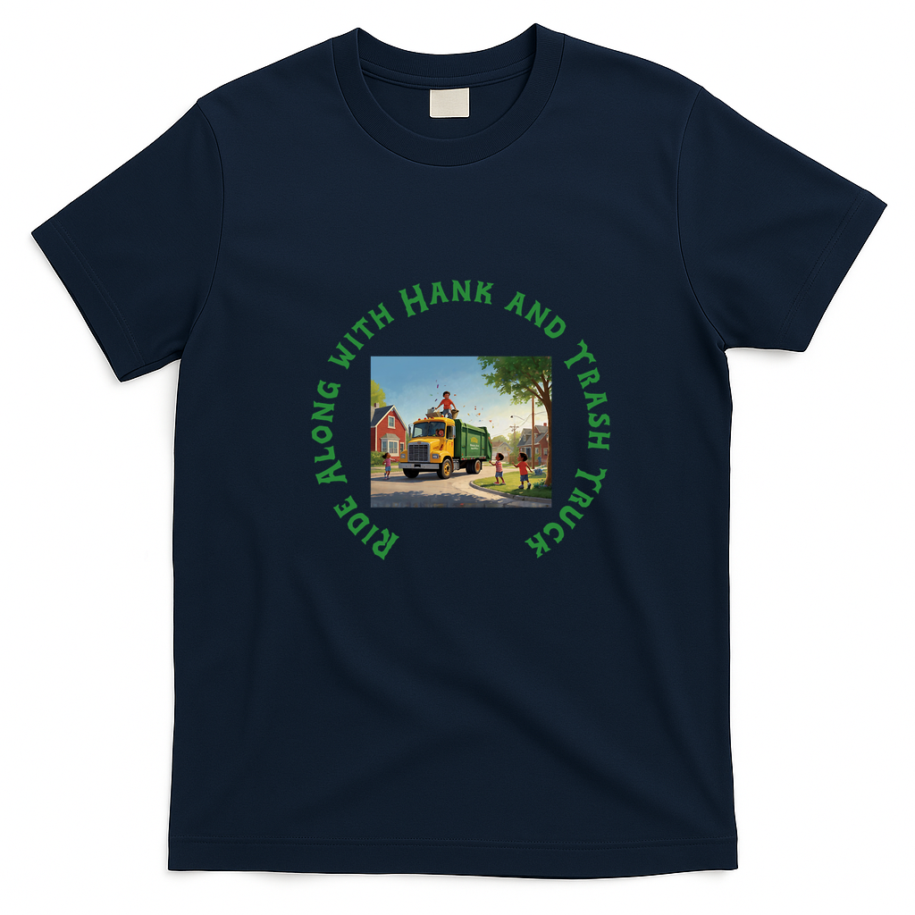 Ride Along with Hank and Trash Truck Graphic T-Shirt - Navy Blue