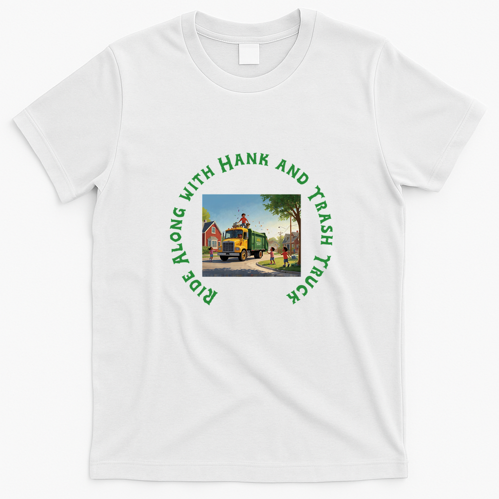 Ride Along with Hank and Trash Truck Graphic T-Shirt - White