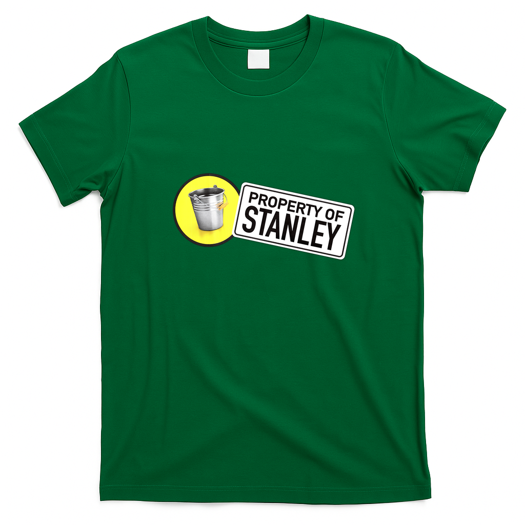 Reassurance Bucket - Property of Stanley Retro Graphic Tee - Irish Green