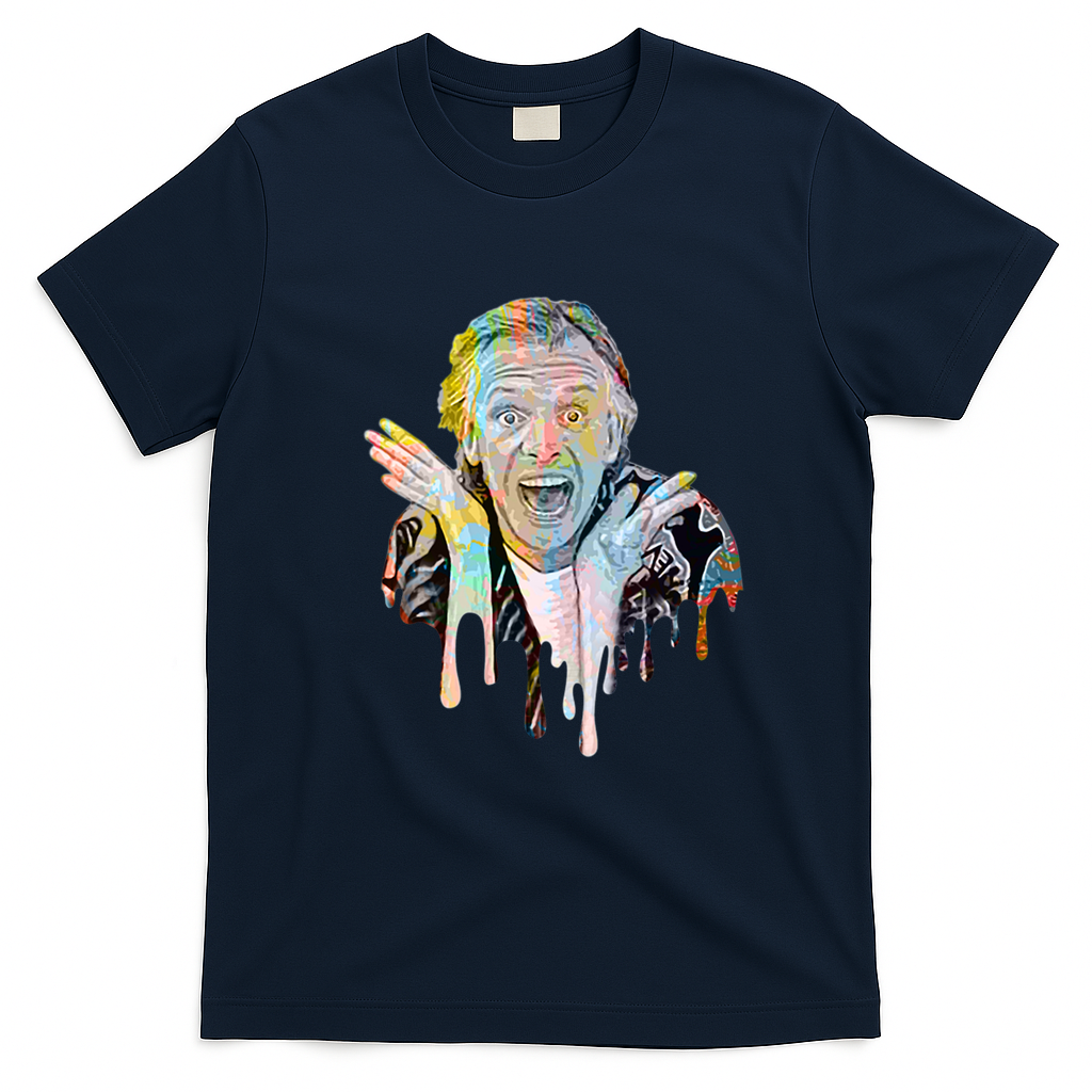 Rik Mayall Retro Graphic Tee - Navy Blue