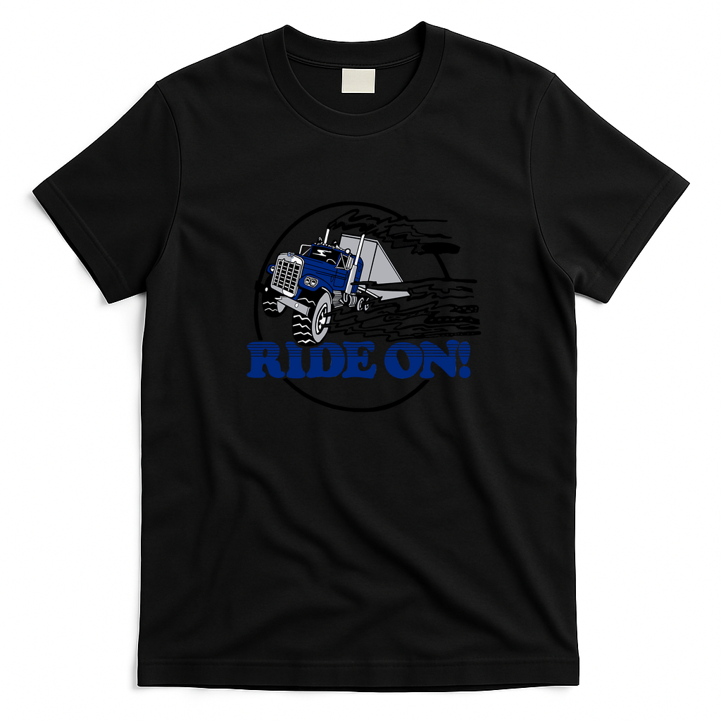 Ride On! Classic Trucker T-Shirt - Black