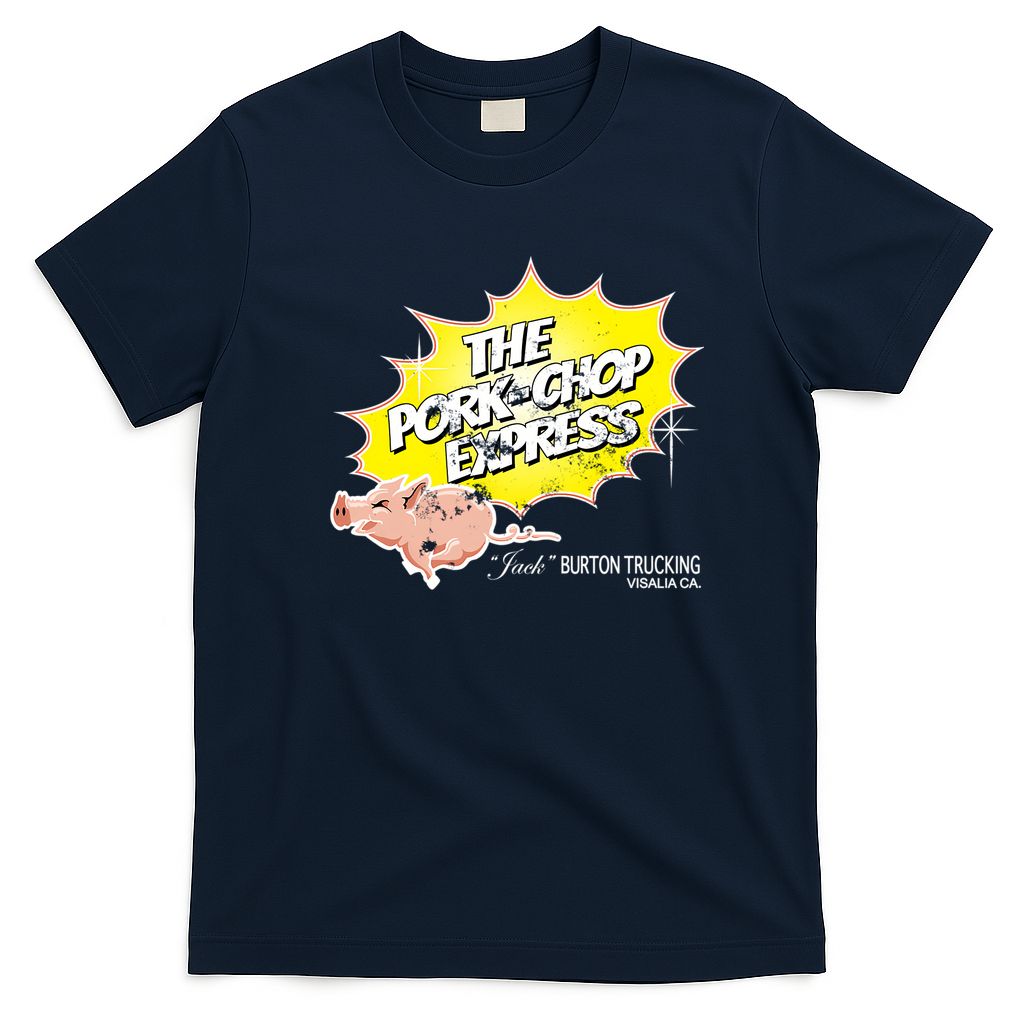 Running Pig Trucking Logo T-Shirt - Navy Blue
