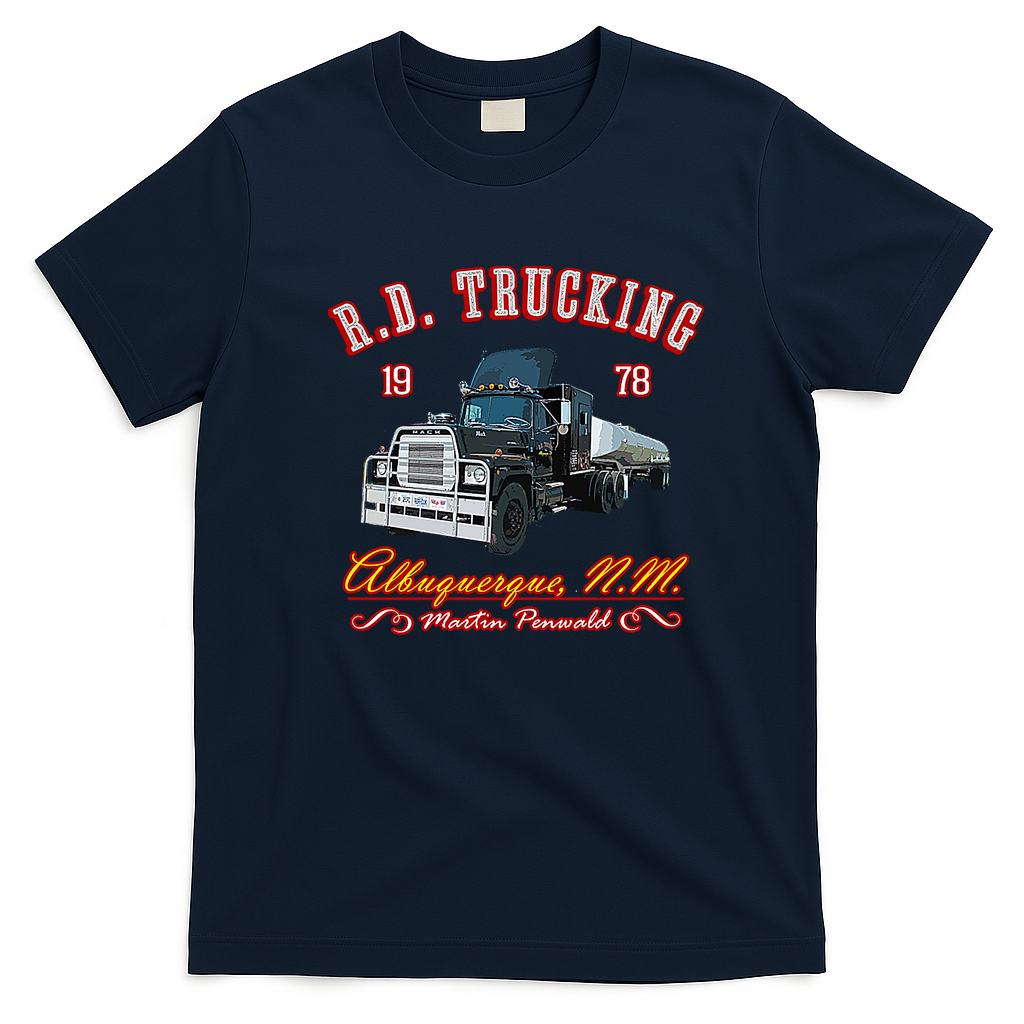 R.D. Trucking V2 Distressed T-Shirt - Navy Blue