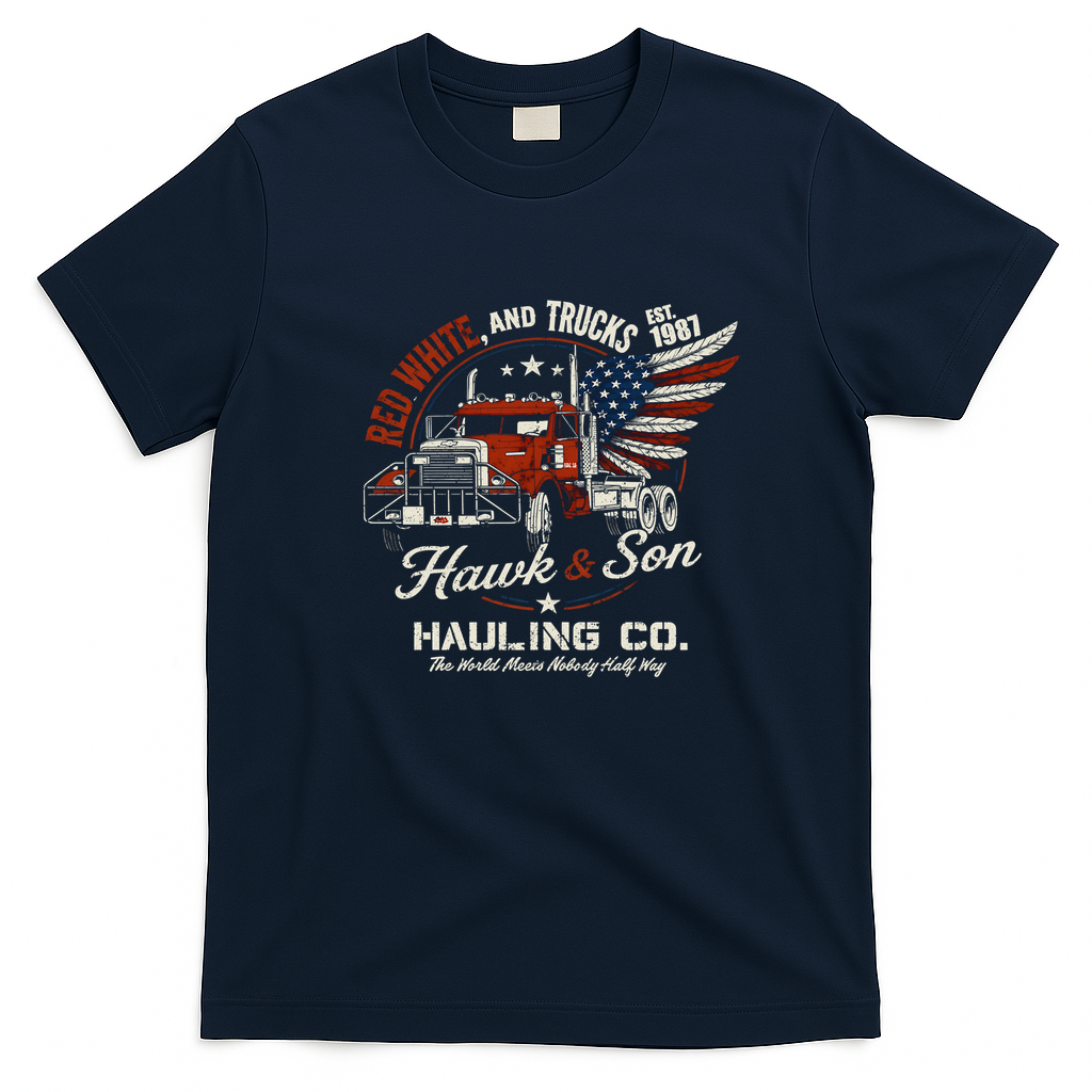 Hawk & Son 1987 Big Rig Pride T-Shirt - Navy Blue