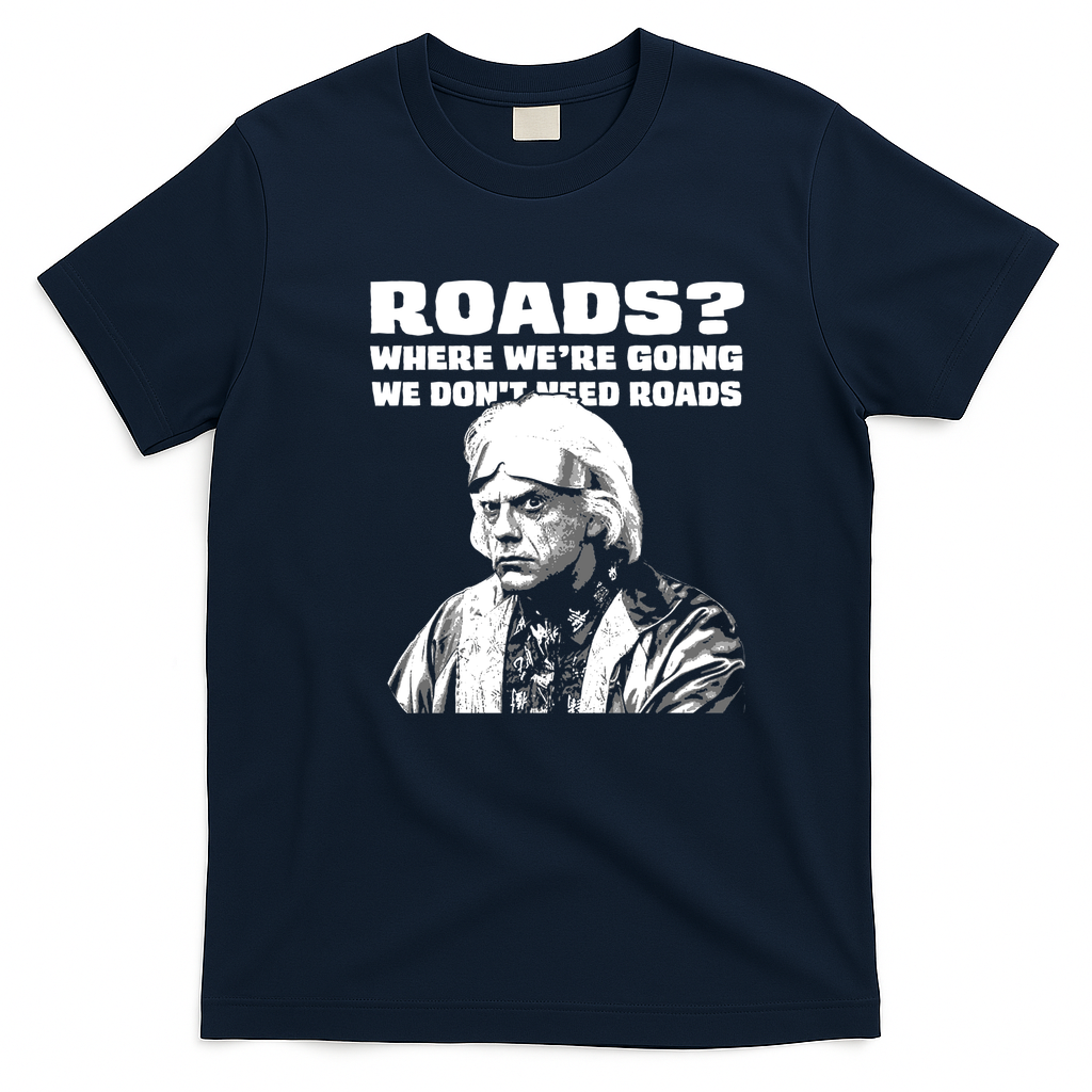 Roads? Graphic T-Shirt - Navy Blue
